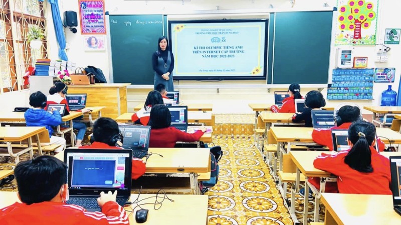 Trường Tiểu học Trần Hưng Đạo tổ chức cuộc thi Tiếng anh qua mạng internet cấp trường năm học 2022- 2023