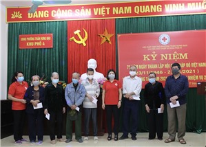 Chi hội Chữ thập đỏ khu phố 4 phường Trần Hưng Đạo tổ chức Lễ kỷ niệm 75 năm Ngày thành lập Hội Chữ thập đỏ Việt Nam